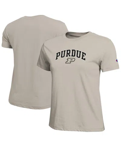 Champion Women's Gold Purdue Boilermakers Arched Over Logo T-shirt In Brown