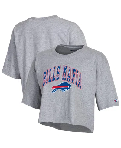 Champion Women's Gray Buffalo Bills Mafia Cropped Boyfriend T-shirt
