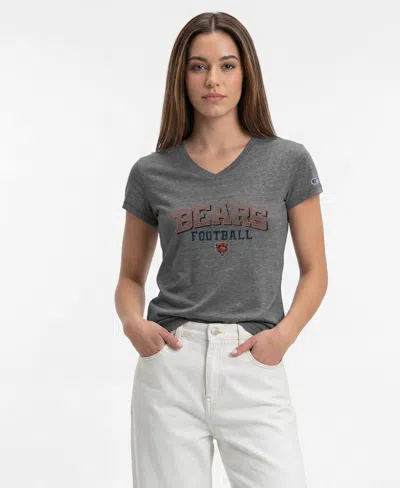 Champion Women's Gray Chicago Bears Triumph Tri-blend V-neck T-shirt