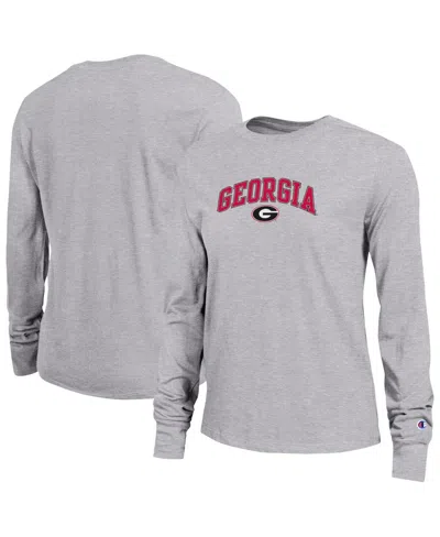 Champion Women's Gray Georgia Bulldogs Arch Over Logo Long Sleeve T-shirt