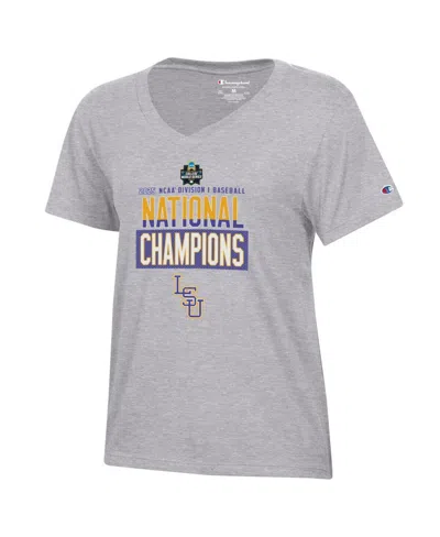 Champion College World Series S V-neck T-shirt In Gray