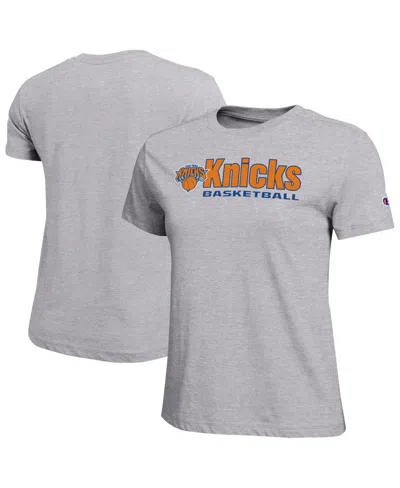 Champion Women's Gray New York Knicks Basketball T-shirt