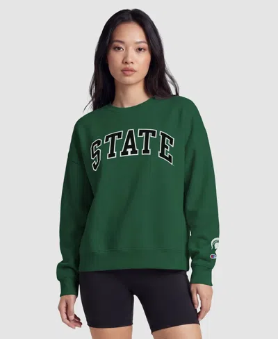 Champion Women's Green Michigan State Spartans Fleece Crew Sweatshirt