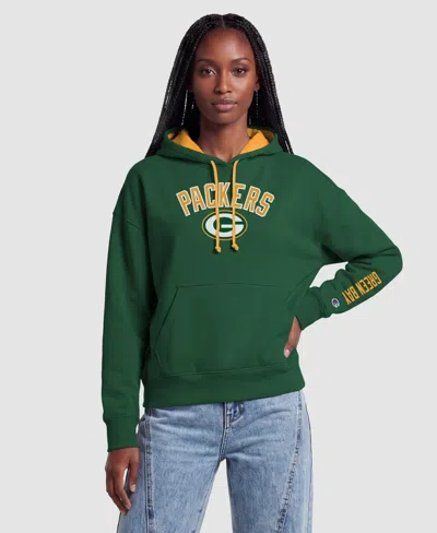Champion Women's Green/gold Green Bay Packers Contrast Liner Hoodie