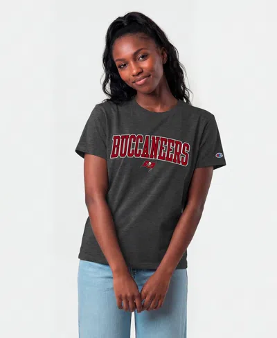 Champion Women's Heather Charcoal Tampa Bay Buccaneers Arched Over Logo T-shirt