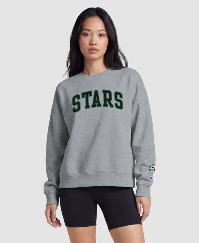 Champion Women's Heather Gray Dallas Stars Applique Crewneck Sweatshirt
