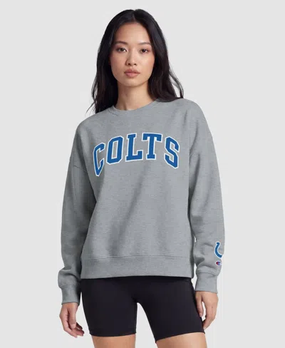Champion Women's Heather Gray Indianapolis Colts Contrast Lined Sweatshirt