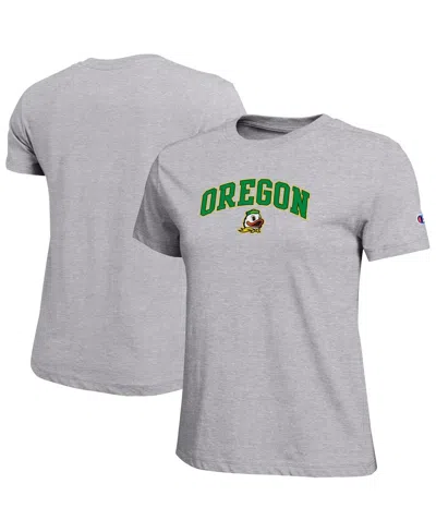 Champion Women's Heather Gray Oregon Ducks Arched Over Logo T-shirt