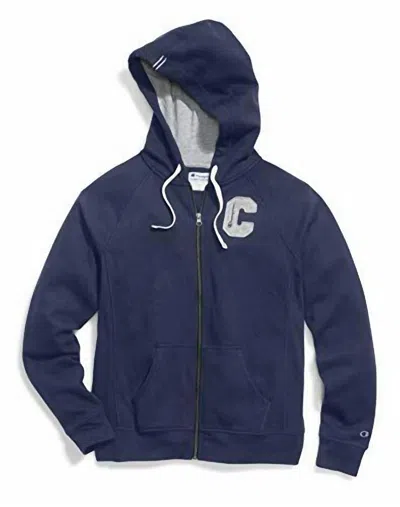 Champion Women's Heritage Logo Full Zip Athletic Jacket - Plus In Imperial Indigo In Blue