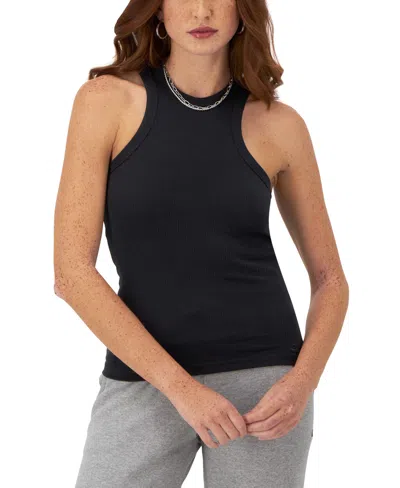 Champion Women's High-neck Ribbed Tank In Black
