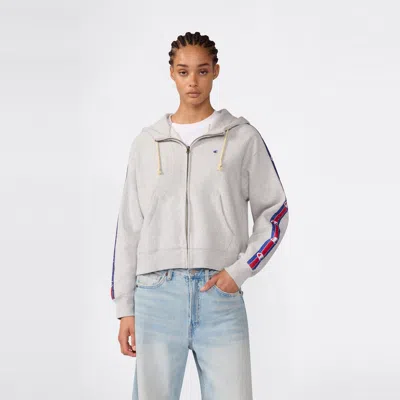 Champion Women's Icon Hooded Full Zip Sweatshirt In White