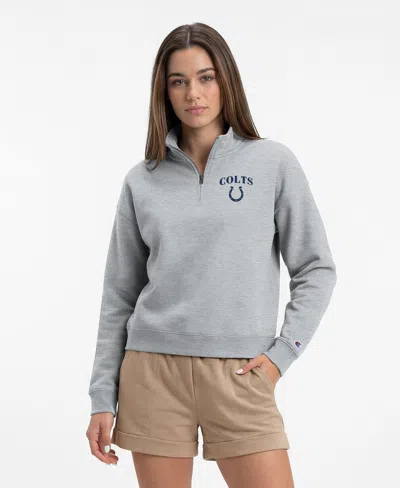 Champion Women's Indianapolis Colts Mock Neck Quarter-zip Sweatshirt In Gray