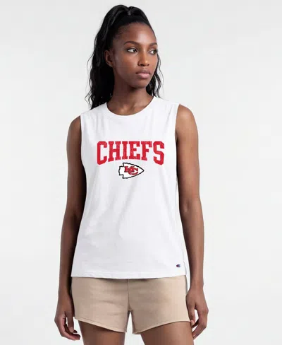 Champion Women's Kansas City Chiefs Distressed Larger-armhole Muscle Tank Top In White