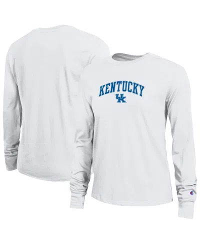 Champion Women's Kentucky Wildcats Long-sleeve Crewneck T-shirt In White