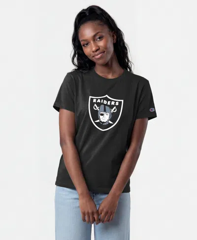 Champion Women's Las Vegas Raiders Logo T-shirt In Black