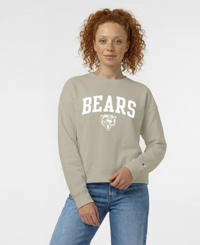 Champion Women's Light Brown Chicago Bears Power Blend Cocoa Butter Fleece Sweatshirt