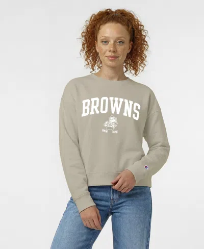 Champion Women's Light Brown Cleveland Browns Power Blend Cocoa Butter Fleece Sweatshirt