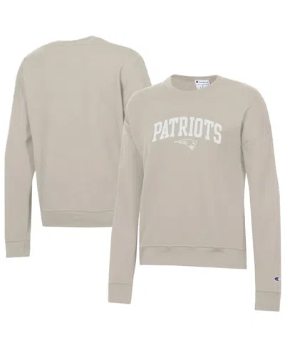 Champion Women's Light Brown New England Patriots Powerblend Cocoa Butter Fleece Sweatshirt In Neutral