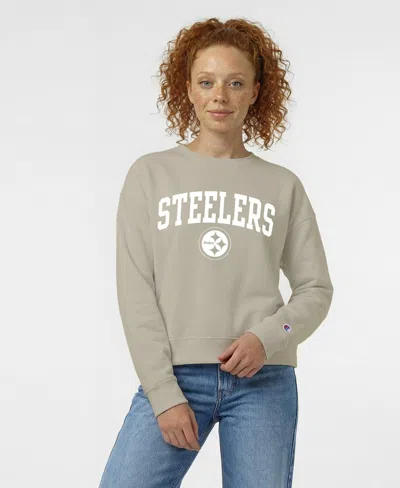 Champion Women's Light Brown Pittsburgh Steelers Powerblend Cocoa Butter Fleece Sweatshirt