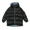 Champion Women's Long Jacket Black/azure Down Jacket In Black/azure