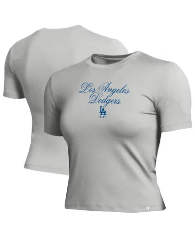 Champion Women's Los Angeles Dodgers Cropped Fitted Graphic T-shirt In Multi