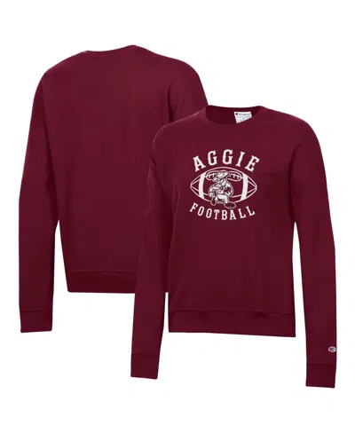 Champion Women's Maroon Texas A&m Aggies Ol' Sarge Fleece Crewneck Pullover Sweatshirt In Burgundy