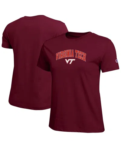 Champion Women's Maroon Virginia Tech Hokies Arched Over Logo T-shirt In Burgundy