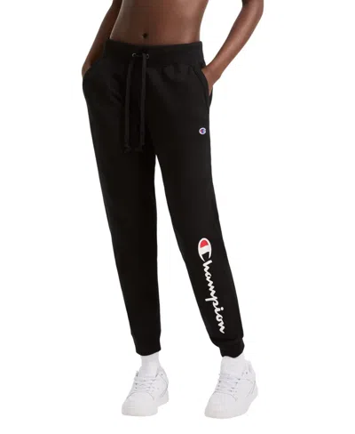Champion Women's Mid-rise Powerblend Jogger Pants In Black