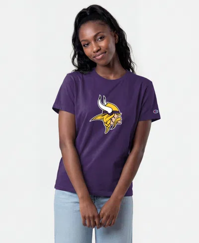 Champion Women's Minnesota Vikings Crewneck Short-sleeve Cotton-blend T-shirt In Purple