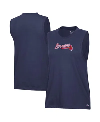 Champion Women's Navy Atlanta Braves Muscle Tank Top