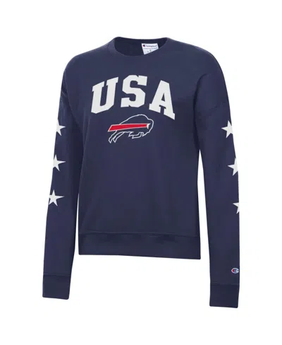 Champion Women's Navy Buffalo Bills Star Spangled Sweatshirt In Blue