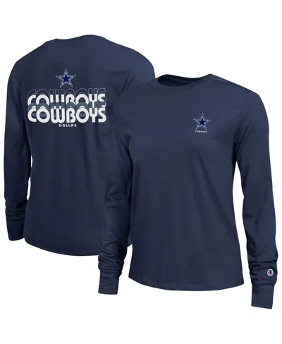 Champion Women's Navy Dallas Cowboys Core Long-sleeve T-shirt In Blue