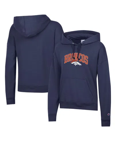 Champion Women's Navy Denver Broncos Powerblend Hoodie In Blue