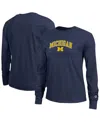 Champion Women's Navy Michigan Wolverines Arch Over Logo Long Sleeve T-shirt In Blue