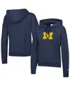 Champion Women's Navy Michigan Wolverines Powerblend Fleece Hoodie In Blue