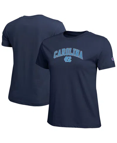 Champion Women's Navy North Carolina Tar Heels Arched Over Logo T-shirt In Blue