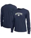 Champion Women's Navy Notre Dame Fighting Irish Arch Over Logo Long Sleeve T-shirt In Blue