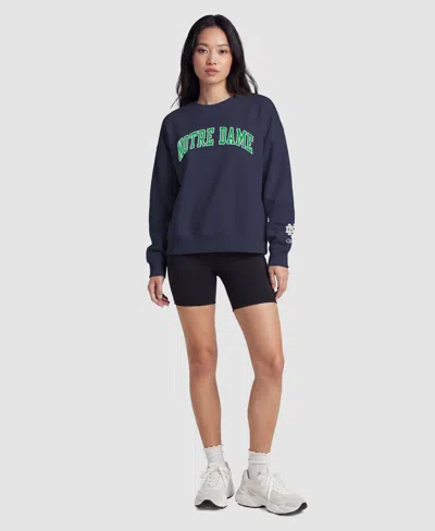 Champion Women's Navy Notre Dame Fighting Irish Fleece Crew Sweatshirt In Blue