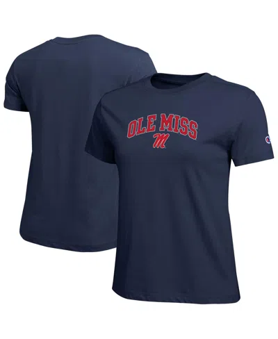 Champion Women's Navy Ole Miss Rebels Arched Over Logo T-shirt In Blue