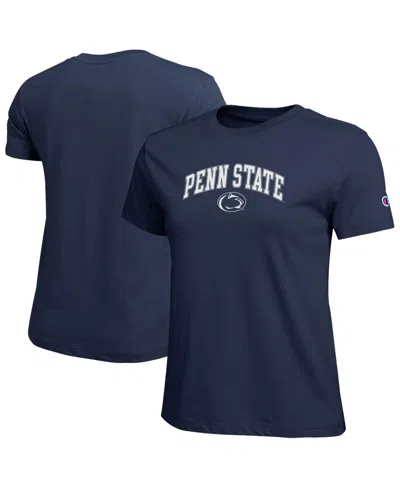 Champion Women's Navy Penn State Nittany Lions Arched Over Logo T-shirt In Blue
