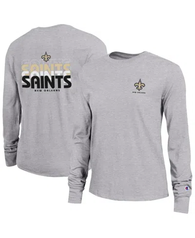 Champion Women's New Orleans Saints Long-sleeve Crewneck T-shirt In Gray