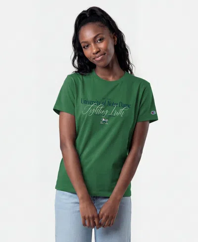 Champion Women's Notre Dame Fighting Irish Crewneck Graphic T-shirt In Green