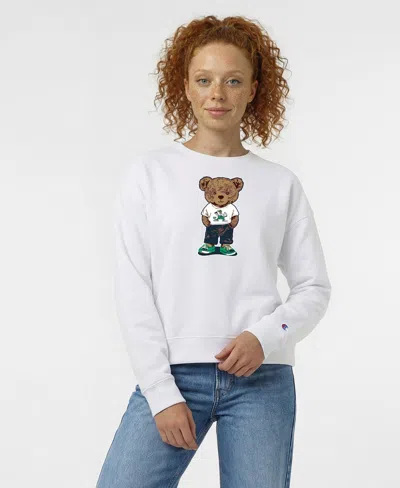 Champion Women's Notre Dame Fighting Irish Teddy Bear Crewneck Sweatshirt In White