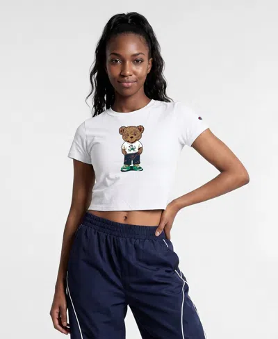 Champion Women's Notre Dame Fighting Irish Teddy Bear Cropped T-shirt In Multi