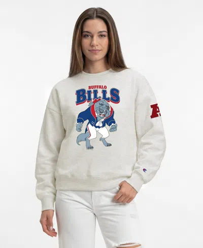 Champion Women's Oatmeal Buffalo Bills Disney X  All Star Fleece Crewneck Sweatshirt