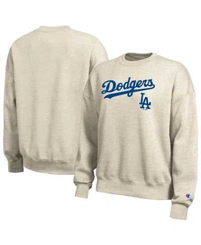 Champion Women's Oatmeal Los Angeles Dodgers All-star Sweatshirt In Neutral