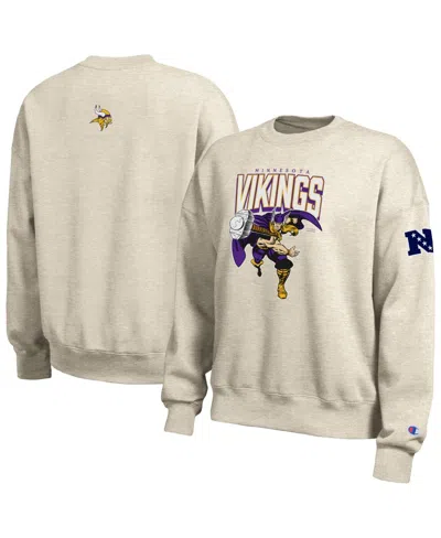 Champion Women's Oatmeal Minnesota Vikings Disney X  All Star Fleece Crewneck Sweatshirt