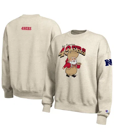 Champion Women's Oatmeal San Francisco 49ers Disney X  All Star Fleece Crewneck Sweatshirt