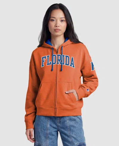 Champion Women's Orange Florida Gators Arch Full-zip Fleece Hoodie In Orange,royal