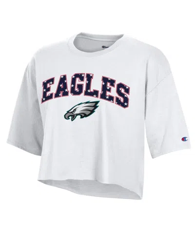 Champion Women's Philadelphia Eagles Cropped T-shirt In White
